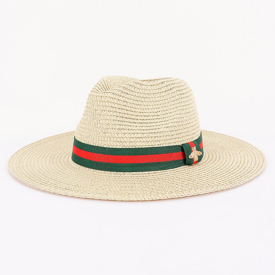 Faux Straw Fedora Hat