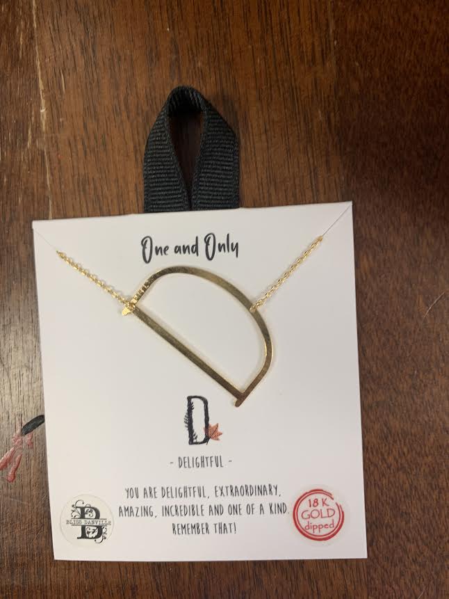 Sideways Initial Necklace (Gold or Silver)