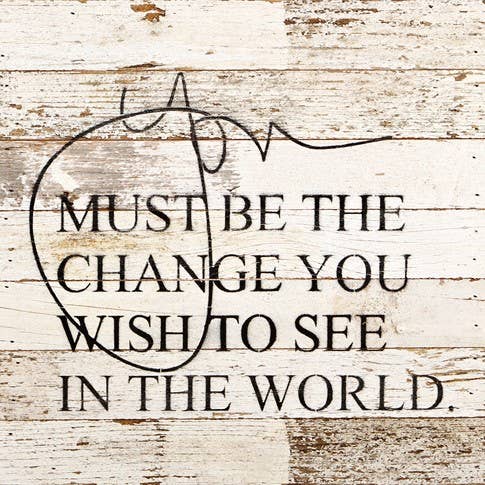You Must Be The Change You Wish To See The World