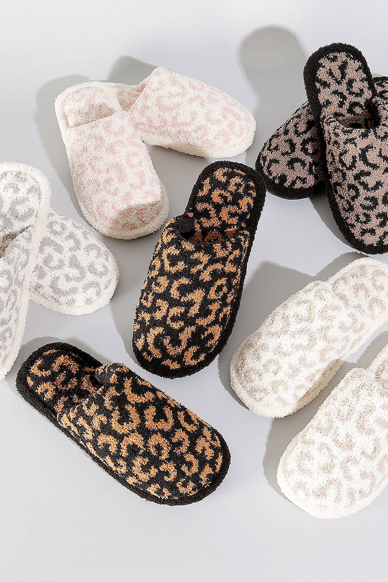 Leopard Print Soft Home Indoor Floor Slippers/Choose Color