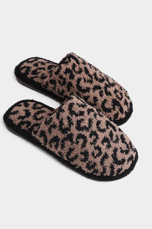 Leopard Print Soft Home Indoor Floor Slippers/Choose Color