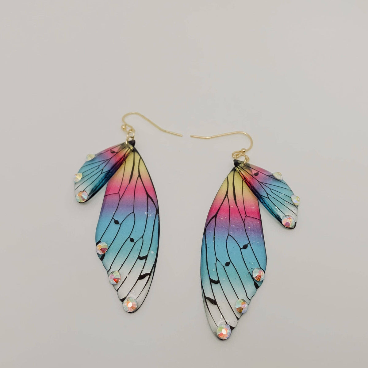 Gradient Cicada Wings Butterfly Wings Earrings