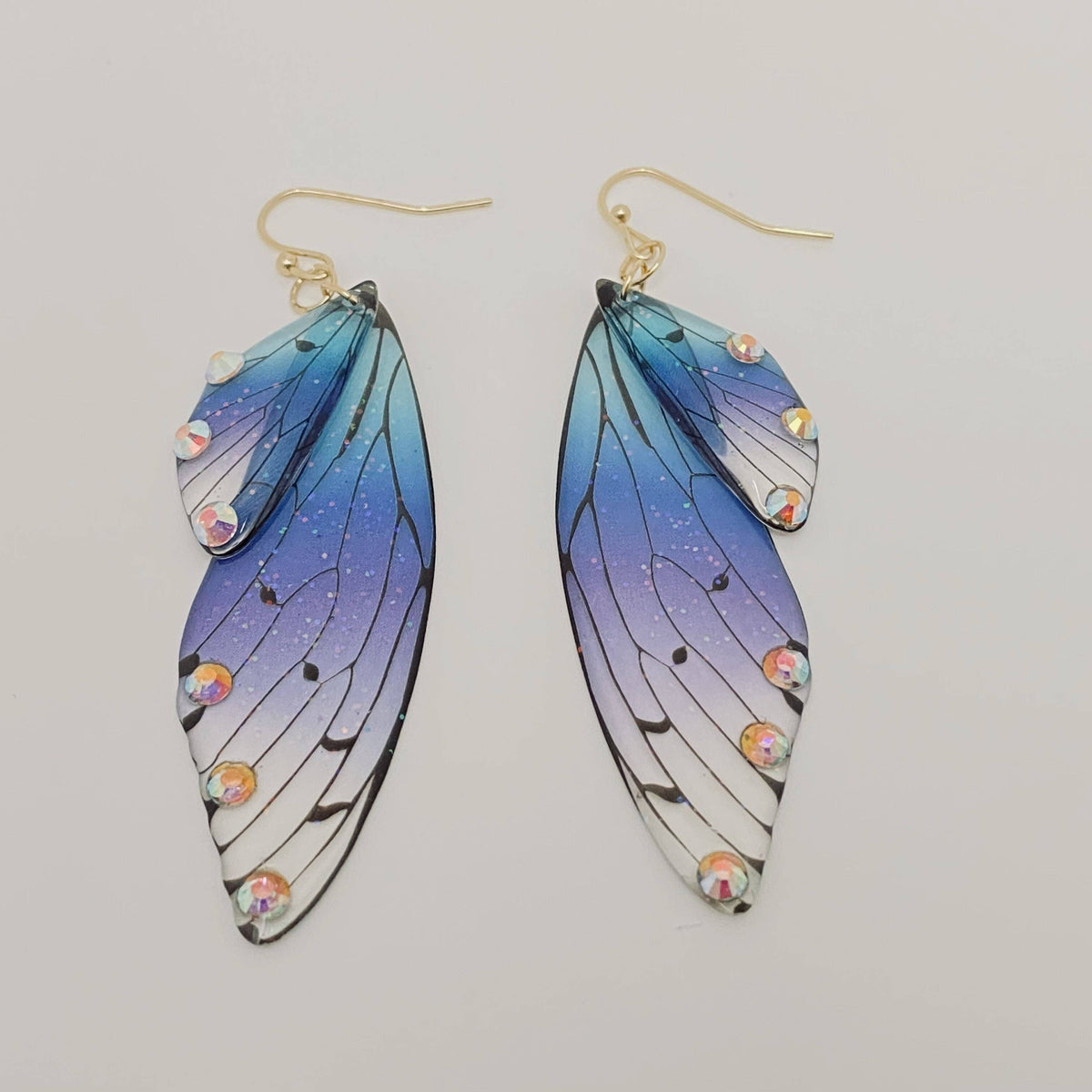 Gradient Cicada Wings Butterfly Wings Earrings