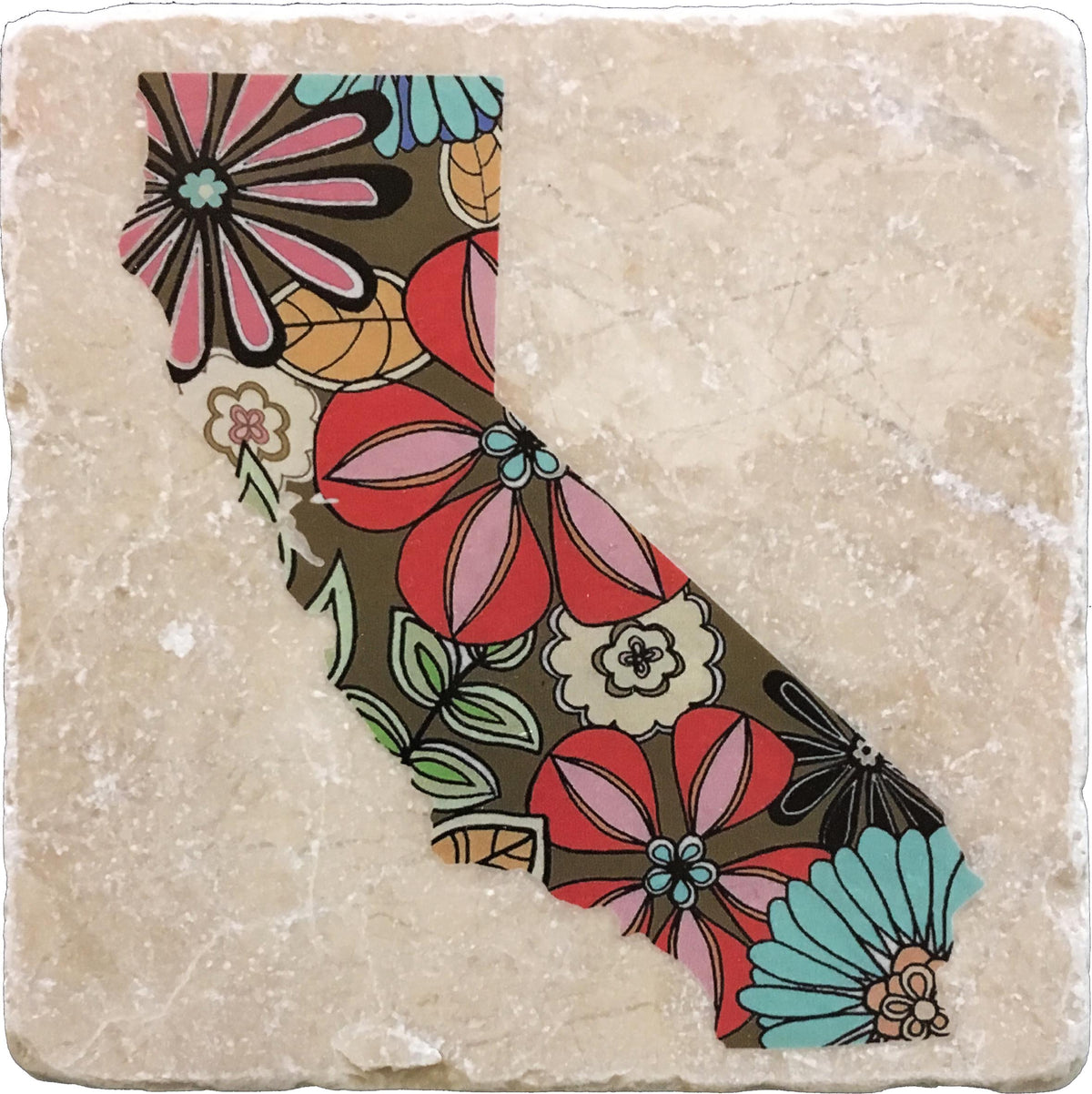 California Flowers Coaster Set