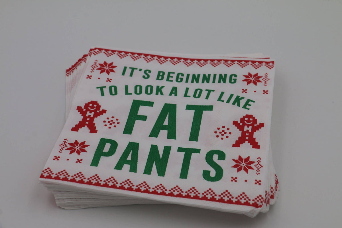 3 ply Cocktail Napkins 20ct | Fat Pants