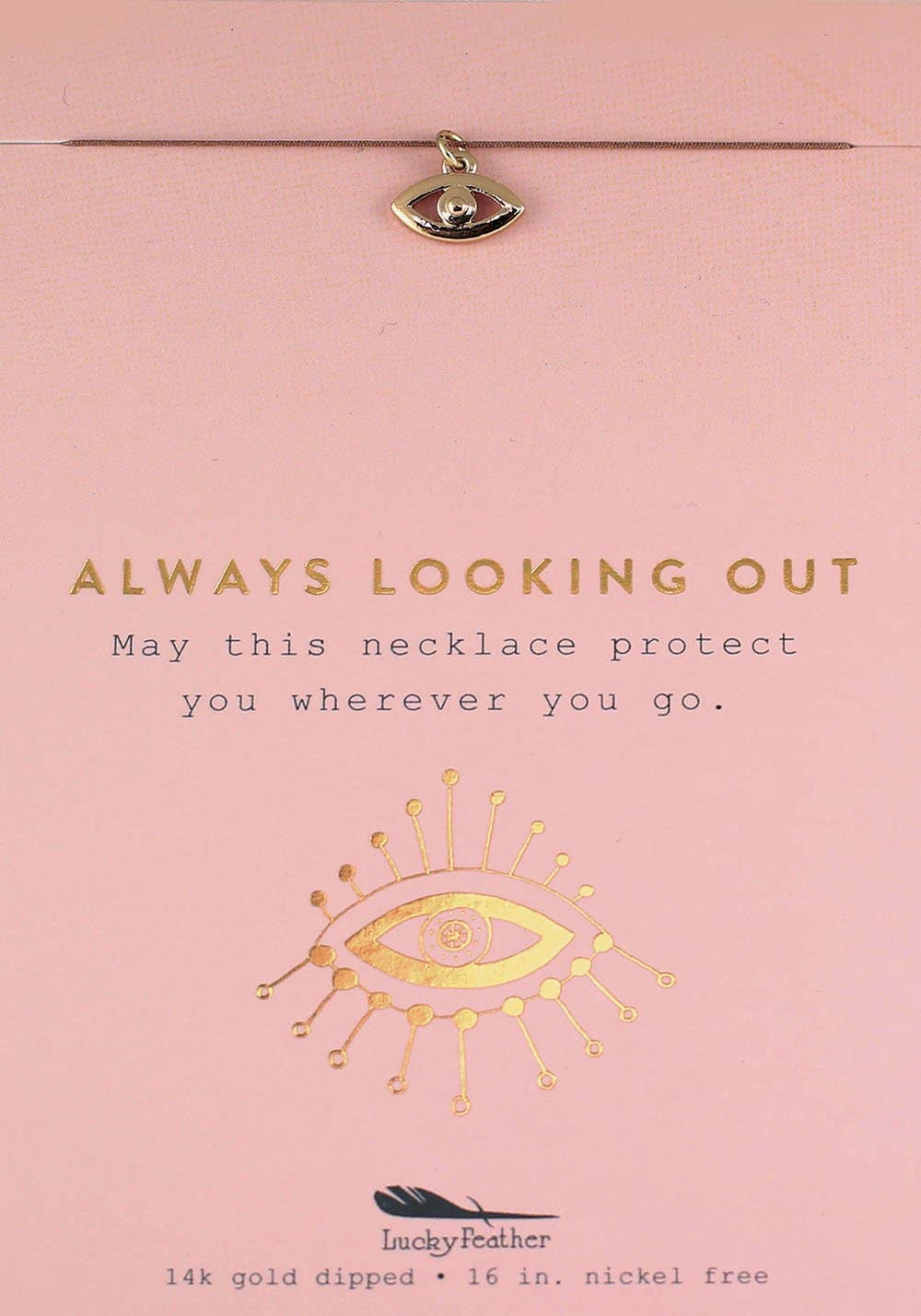 New Moon Gold Necklace - ALWAYS/EVIL EYE