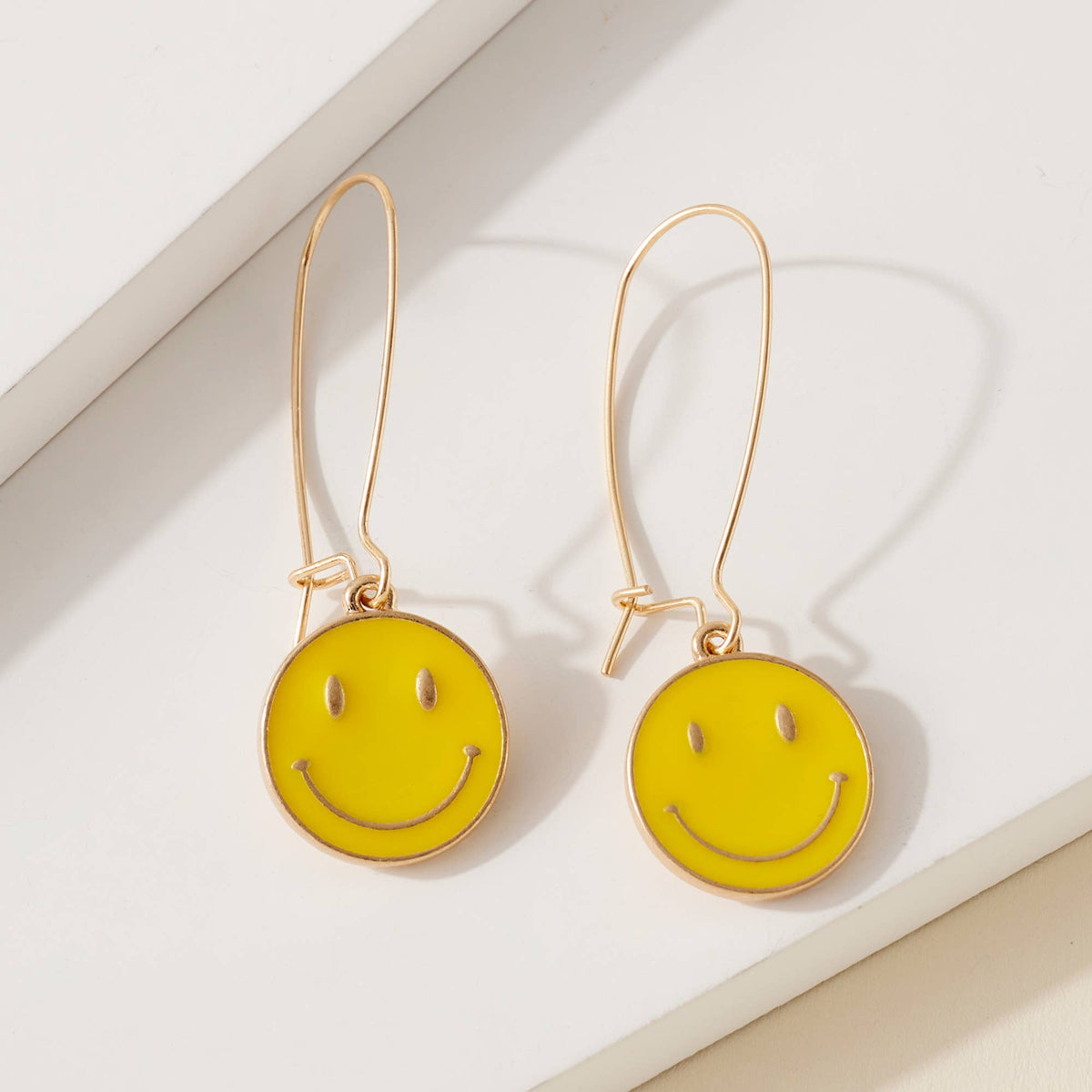 Smile Dangling Earrings-Yellow