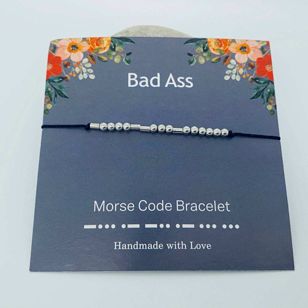 Bad Arse style Morse Code Stretch Bracelet