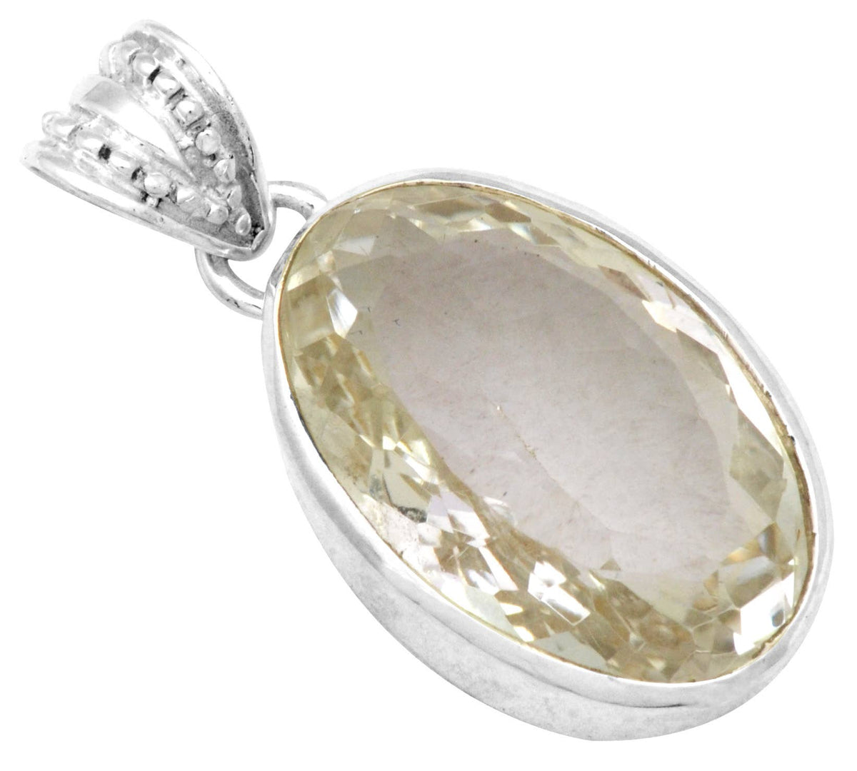Crystal Quartz 925 Sterling Silver Gemstone Chain Pendant