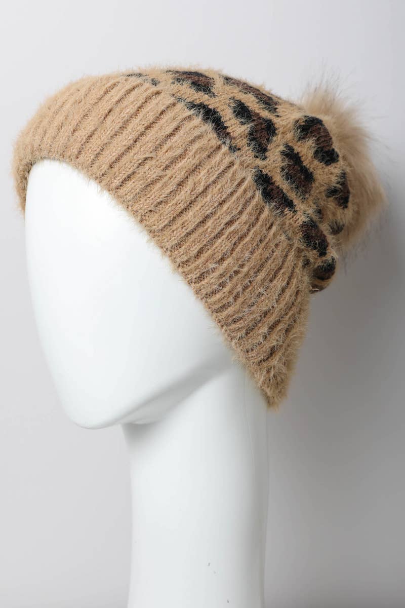 Leopard Knit Beanie