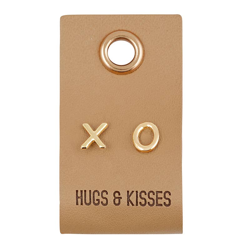 Leather Tag With Earrings - XO