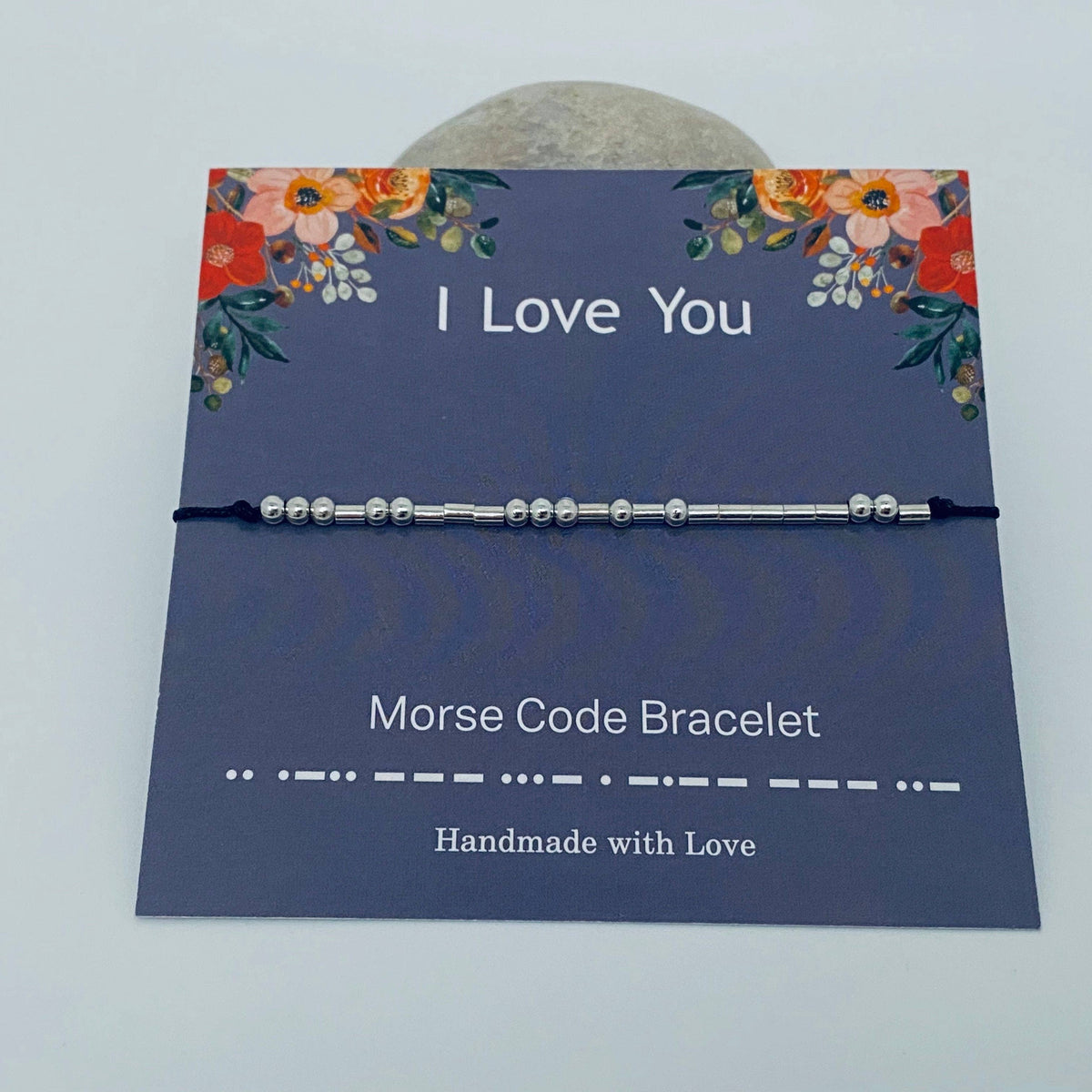 I Love You Morse Code Stretch Bracelet