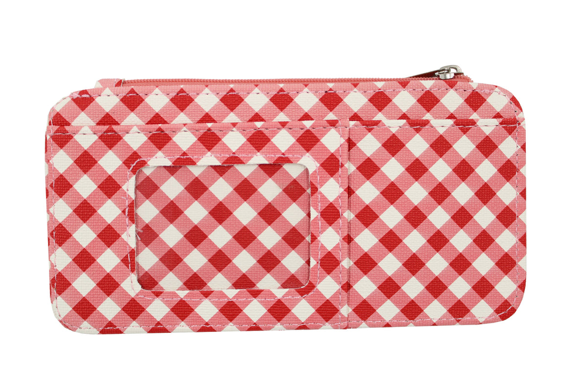 Marlo Credit Card Sleeve-Red Gingham