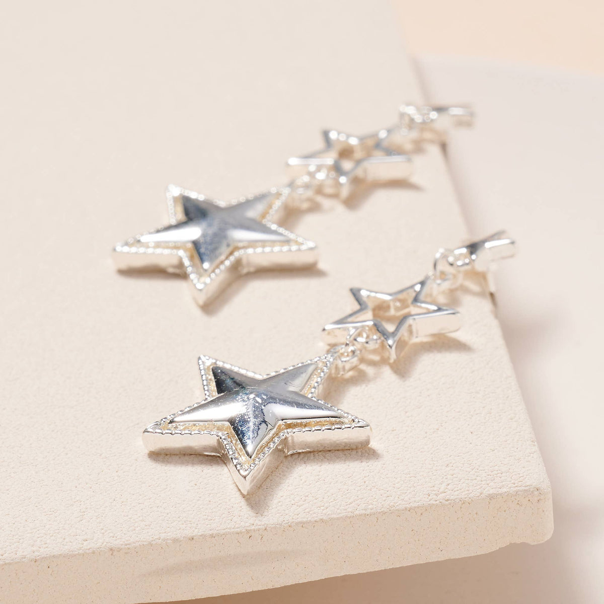 Linked Stars Dangling Earrings