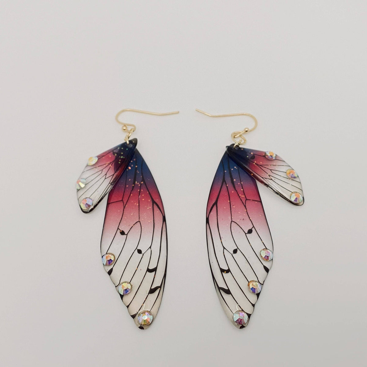 Gradient Cicada Wings Butterfly Wings Earrings