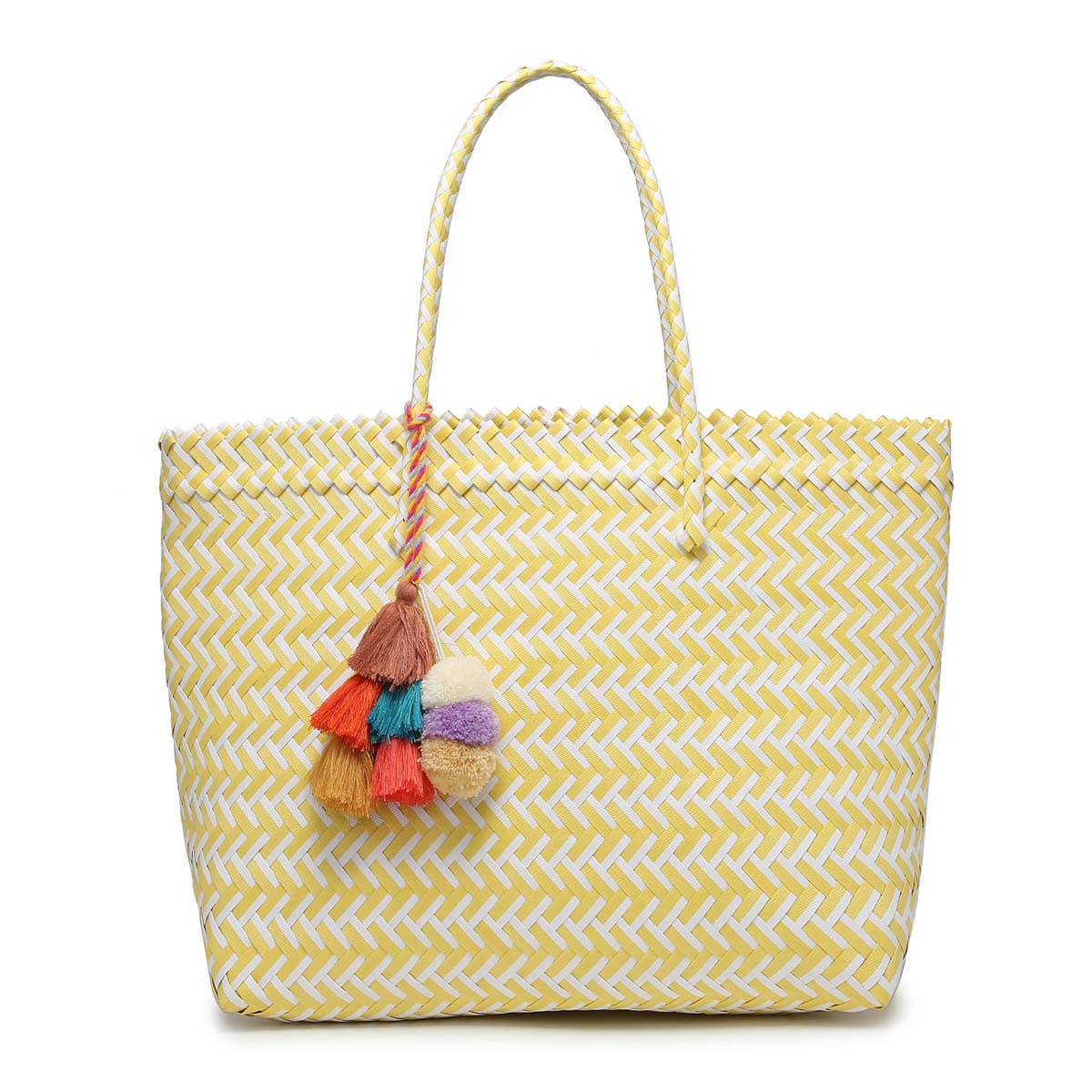 Allie Arrow XL Handwoven Plastic Tote