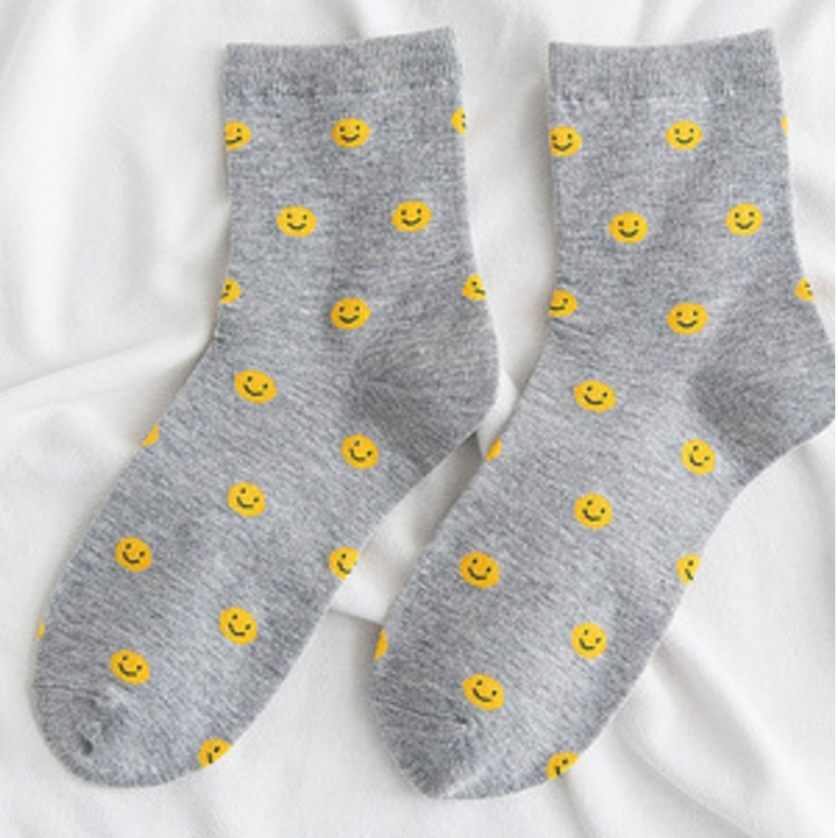 Lots of Smiles Socks-Grey