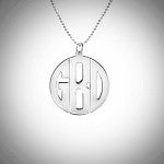 1" Block Monogram Necklace in Sterling Silver