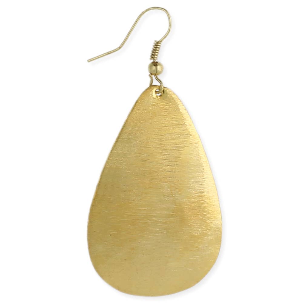 Brushed Gold Teardrop Earring