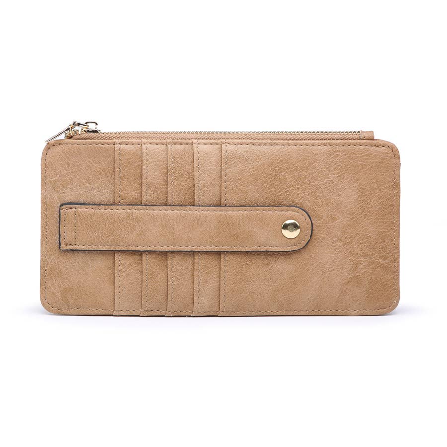 Saige Slim Card Holder Wallet-Tan