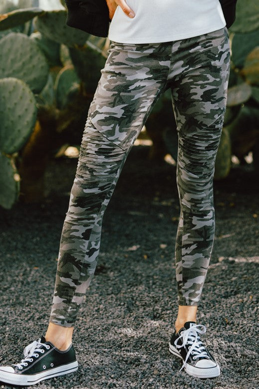 Camo Moto Jeans-Grey