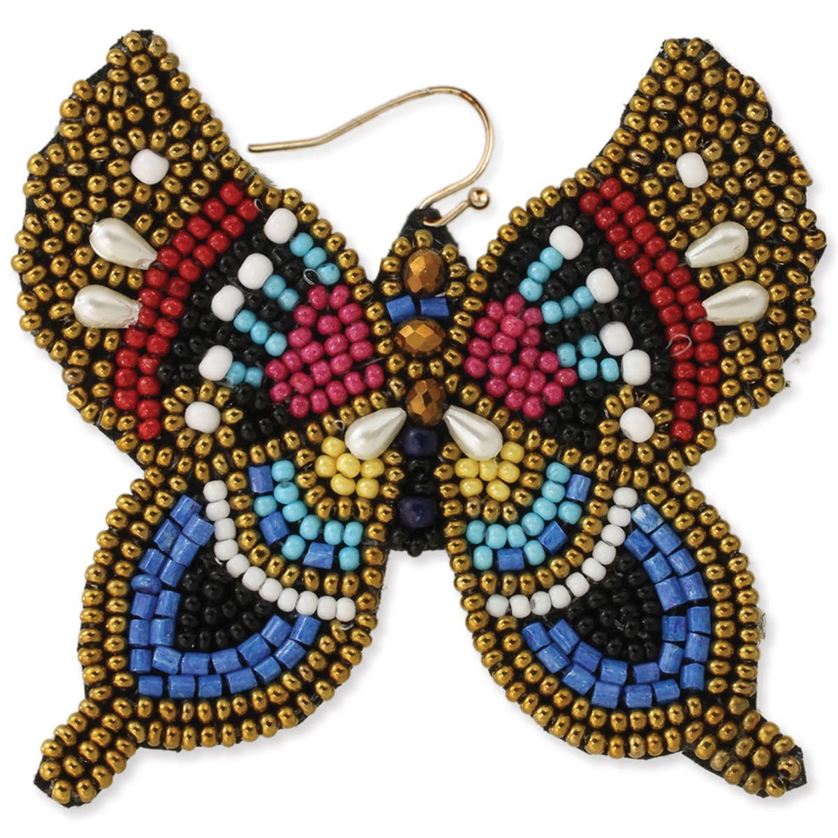 Estate Sale Chic Bead Butterfly Earrings