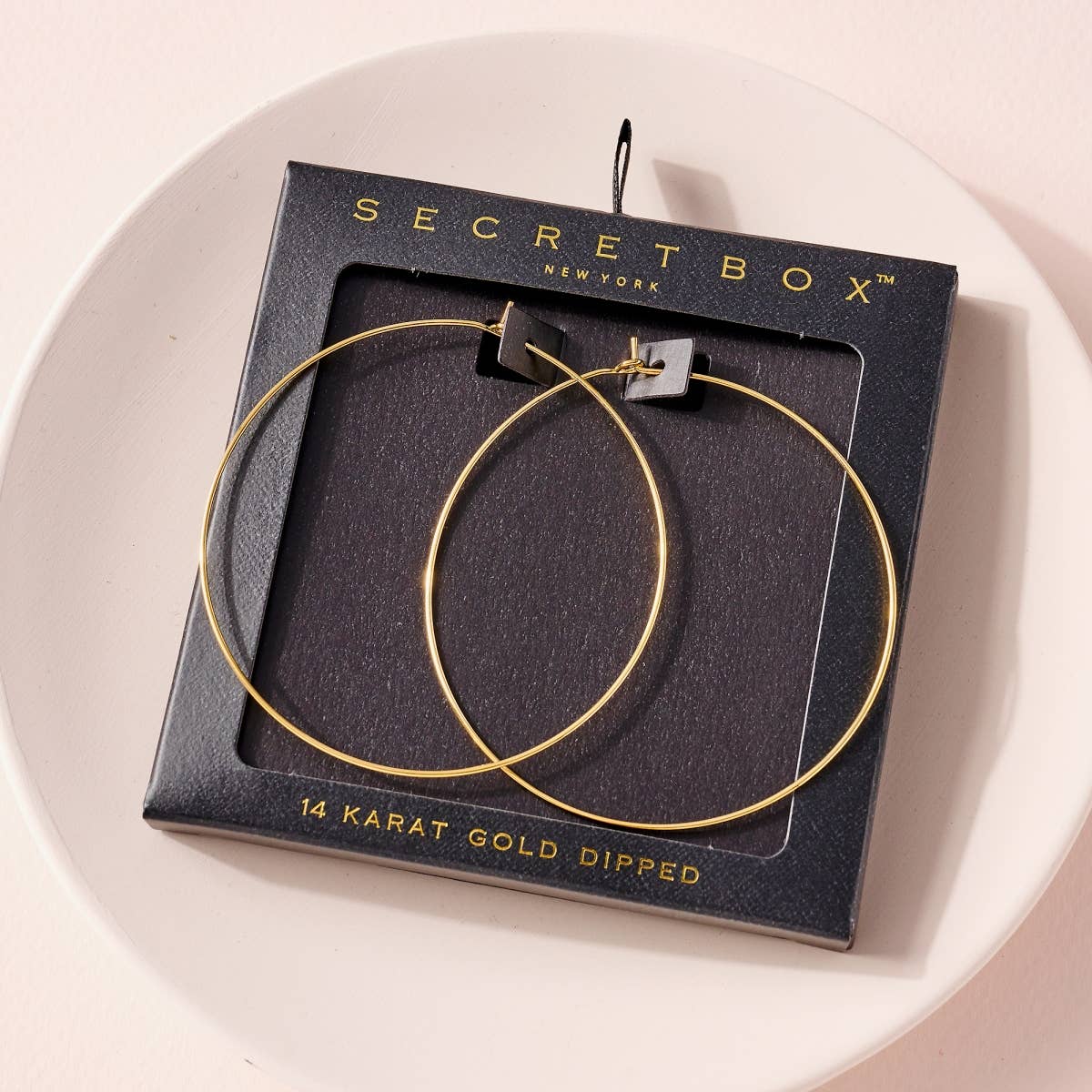 Secret Box Gold Dip Hoop Earrings