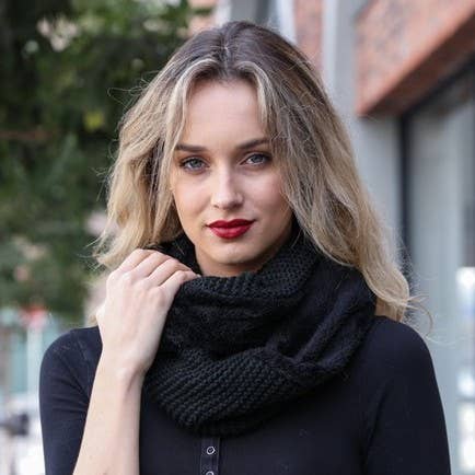 Faux Sherpa Lining Knit Infinity