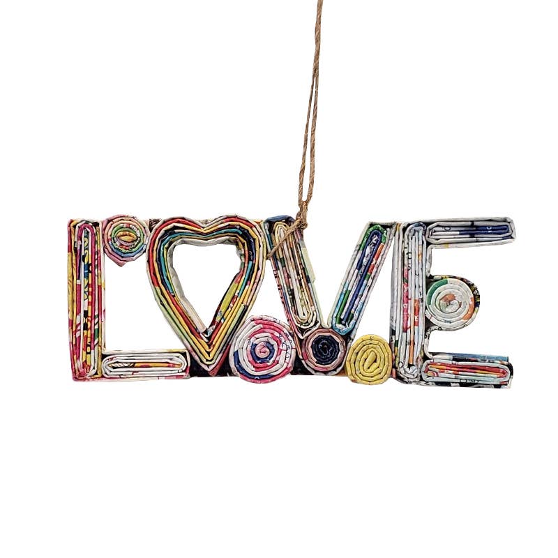 Love Sign Ornament - Recycled Paper