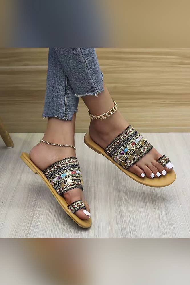 Boho sales flat sandals