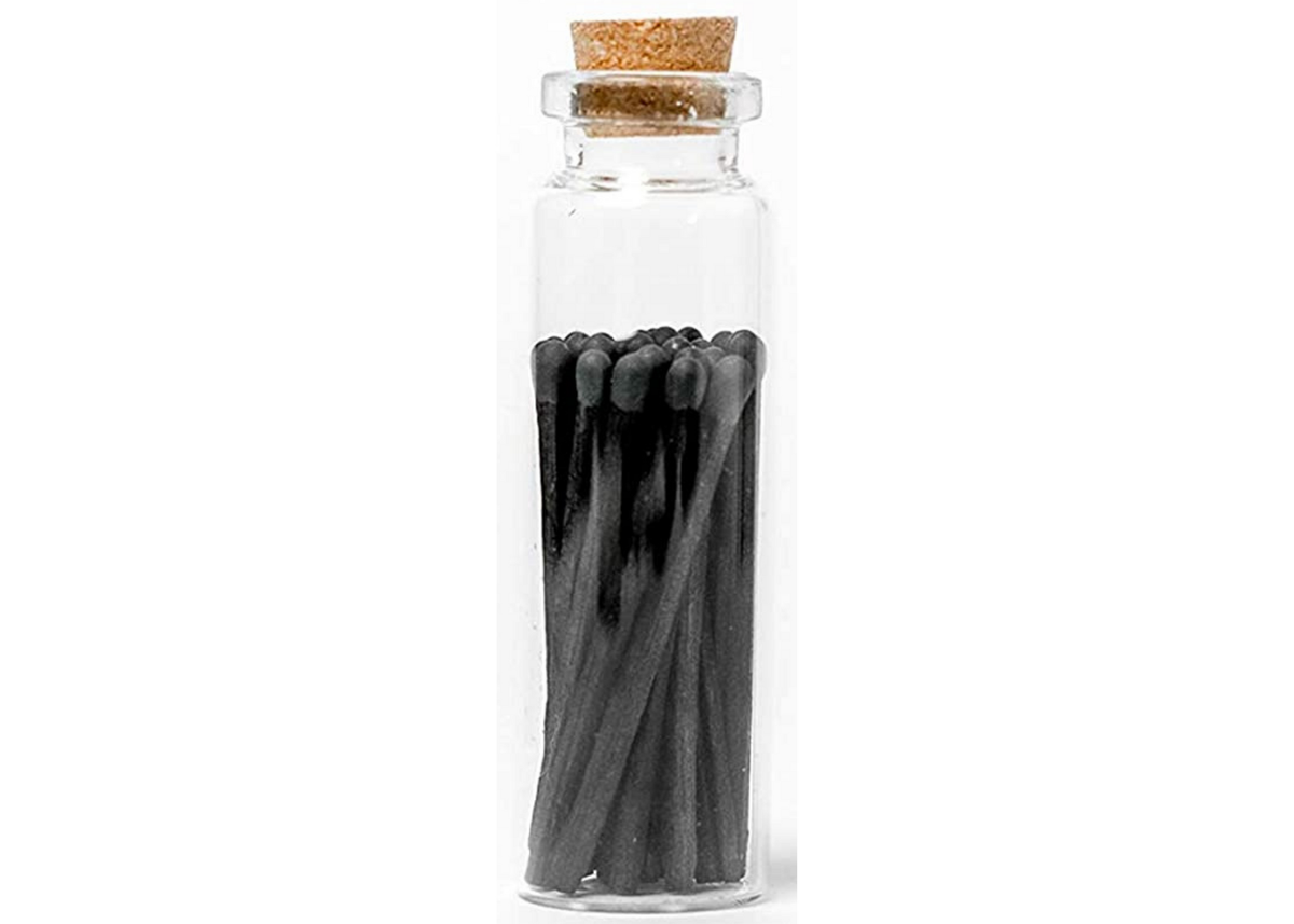 2 inch All Black Decorative Matches In Jar with striker