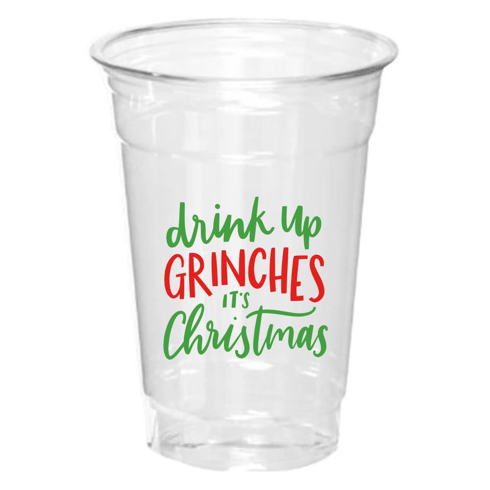 Holiday Disposable Cups - Drink Up Grinches