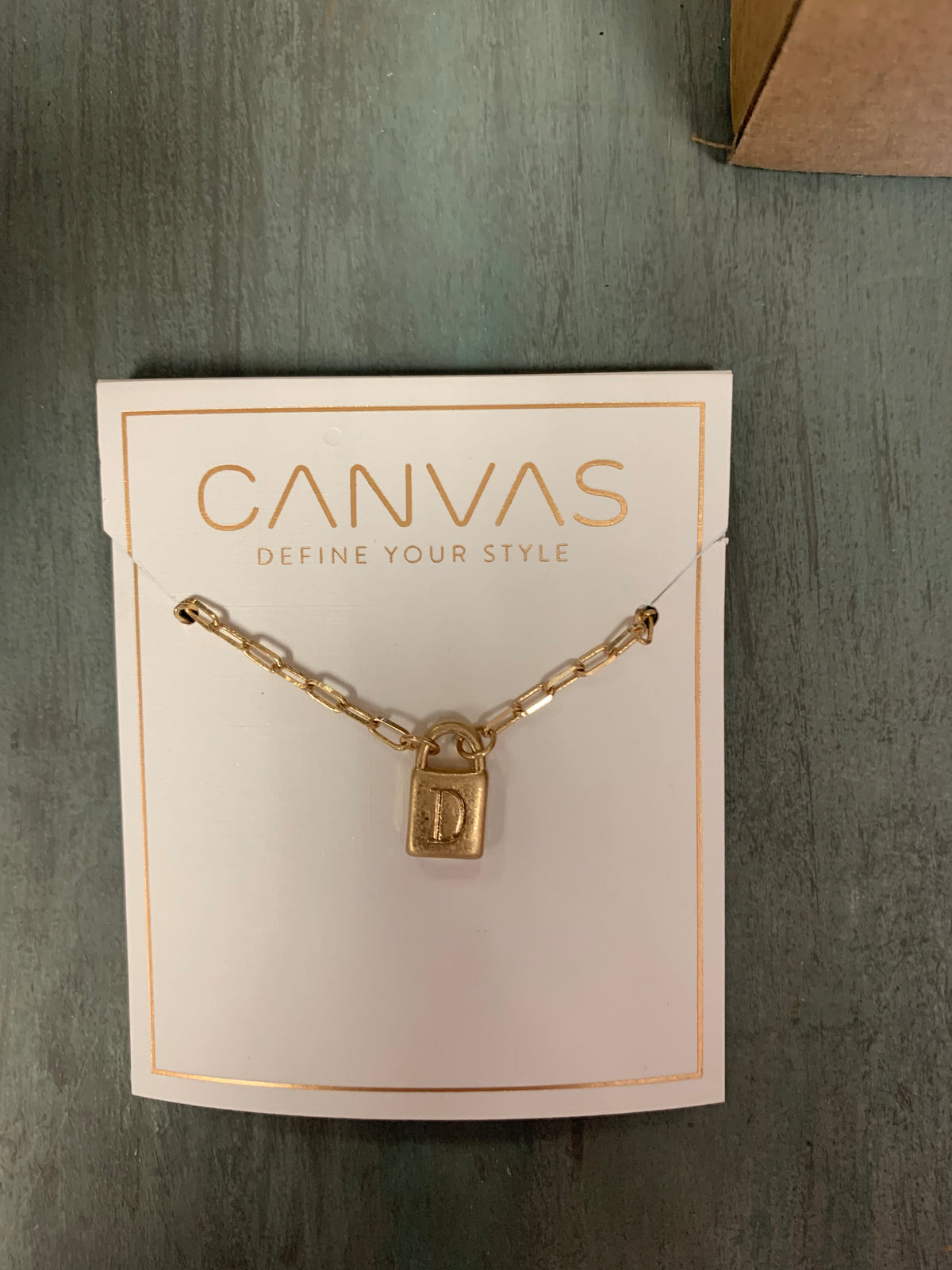 Initial Padlock Necklace-Gold