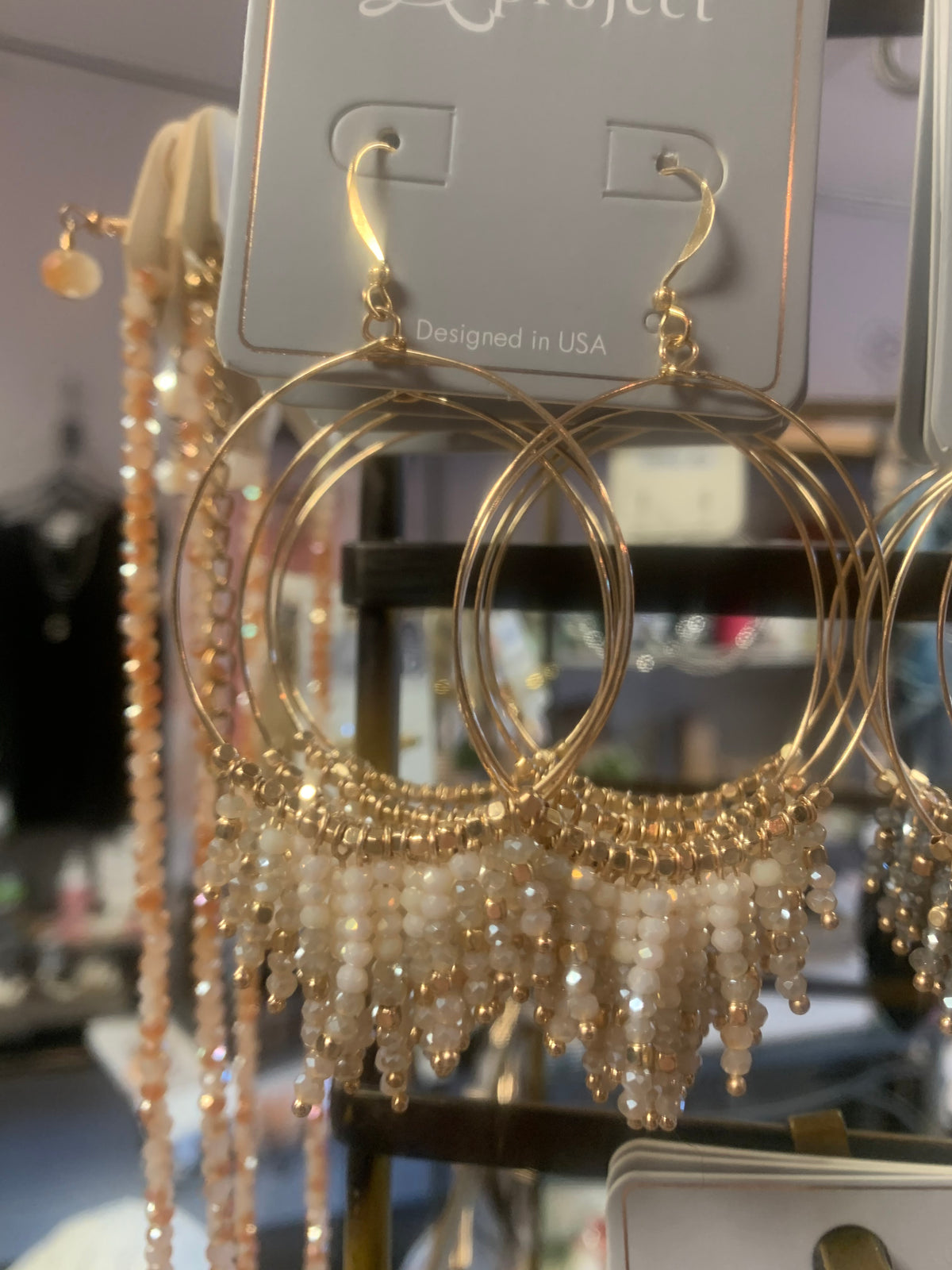 Jewel Dangle Earrings- Choose Color