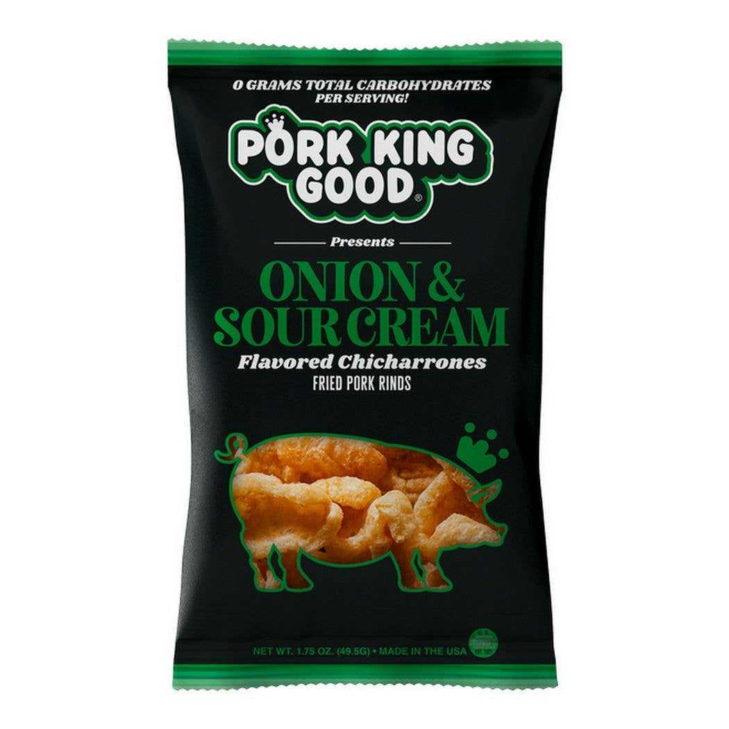 Pork King Good Onion & Sour Cream Pork Rinds  1.75oz Bag