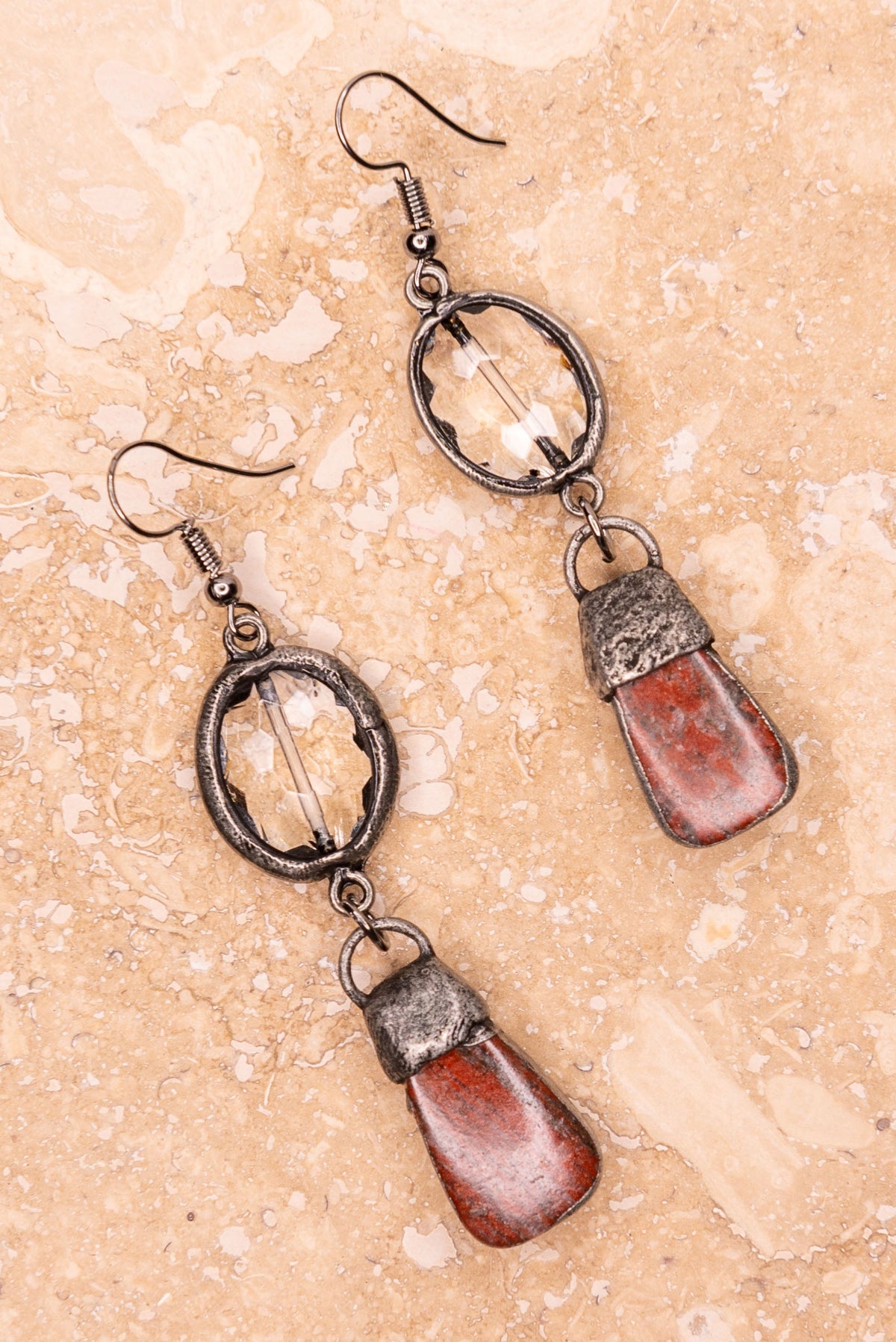 The Ali Bamboo Agate Earrings