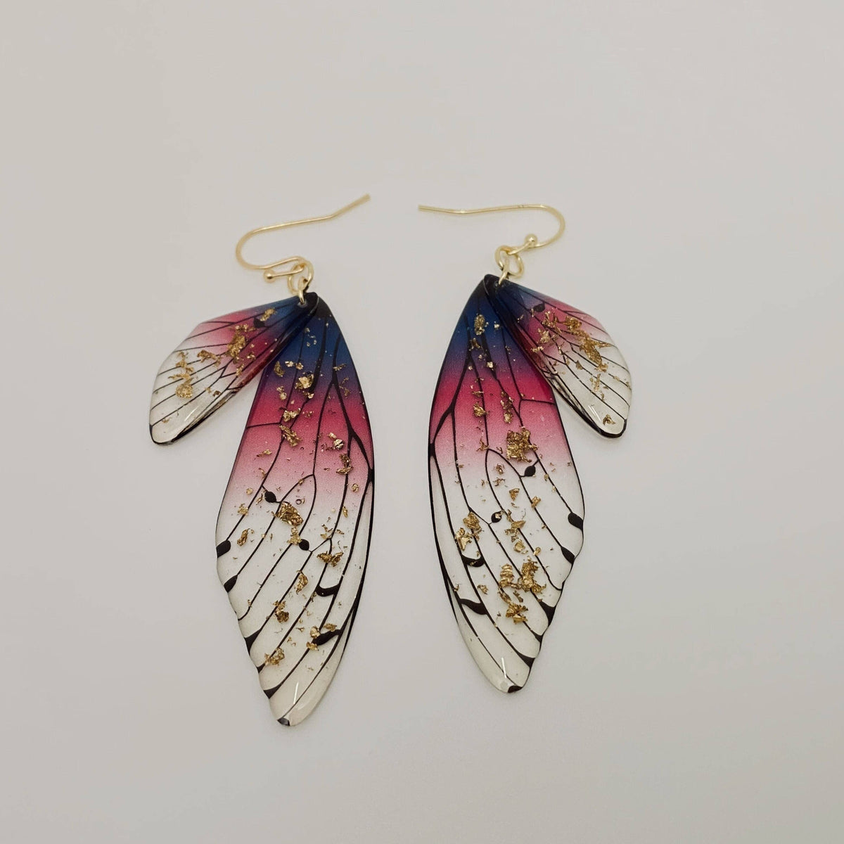 Gradient Cicada Wings Butterfly Wings Earrings