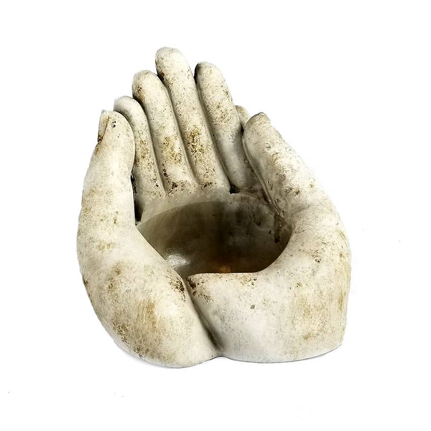Cement Hands for Candle or Plant