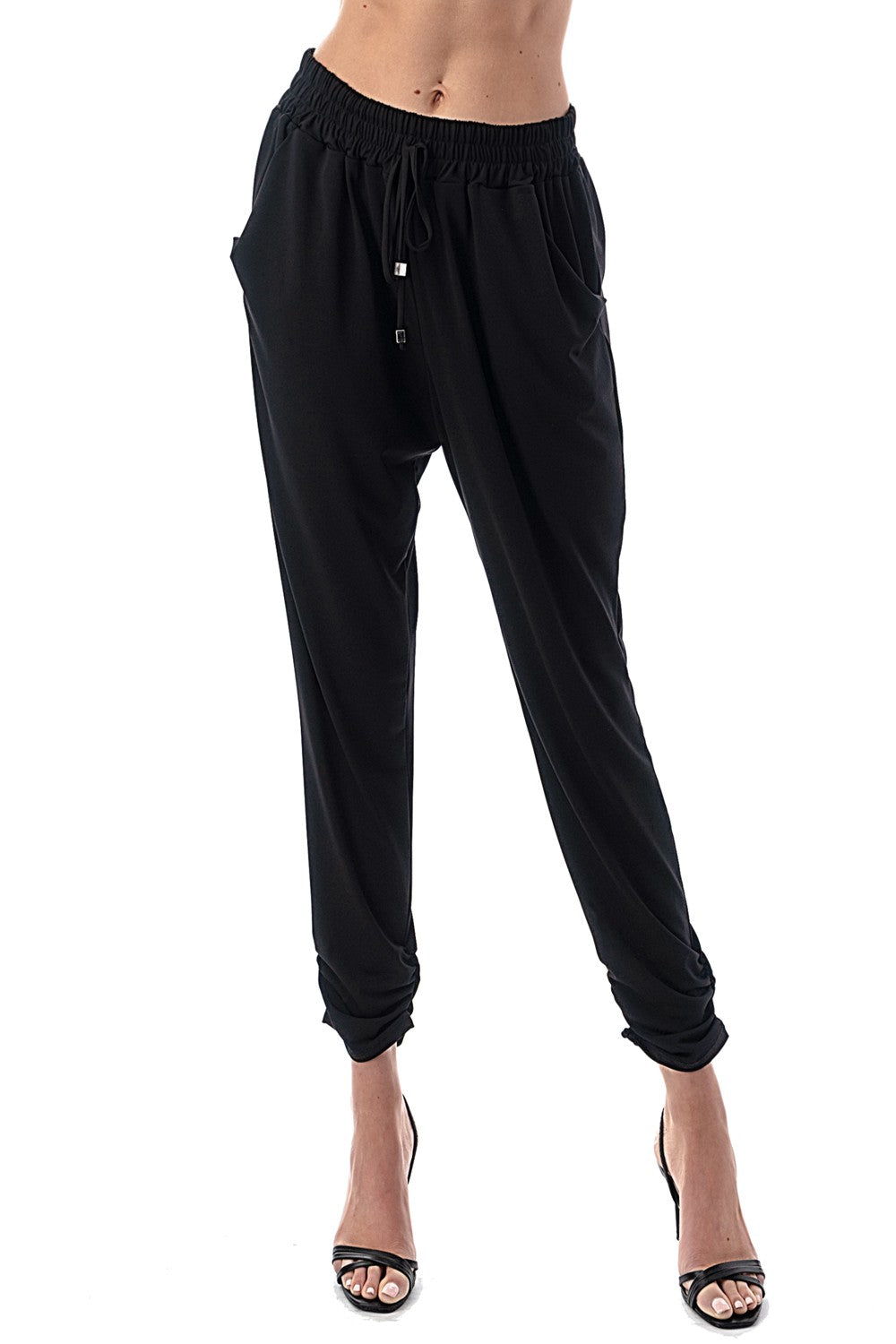 Black Ruched Joggers