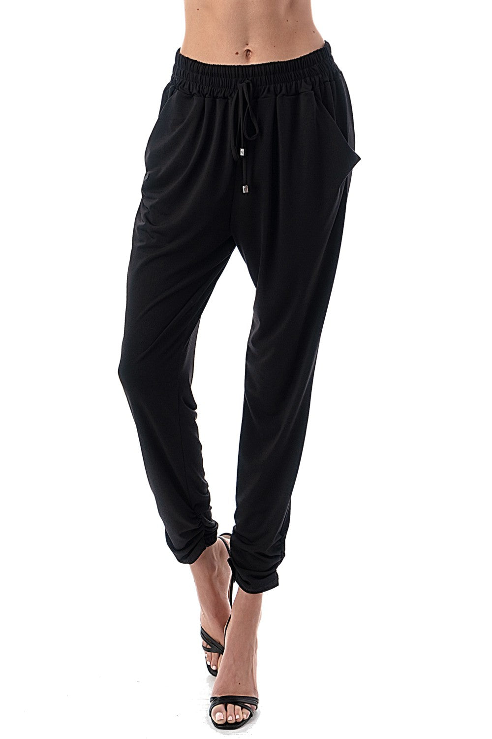 Black Ruched Joggers