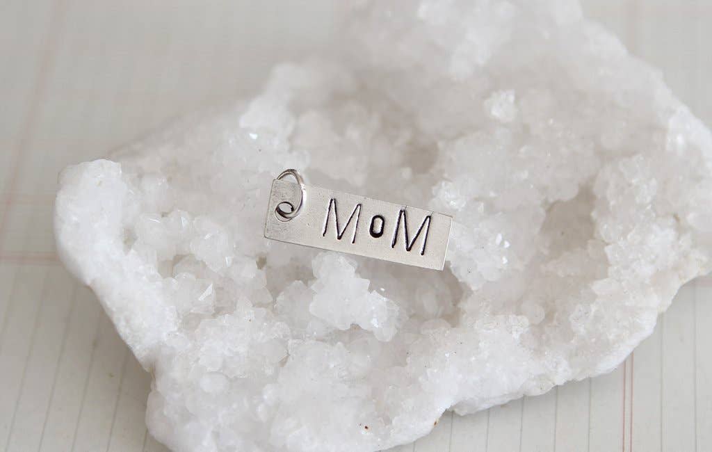 Hand Stamped Tag Mom Charm
