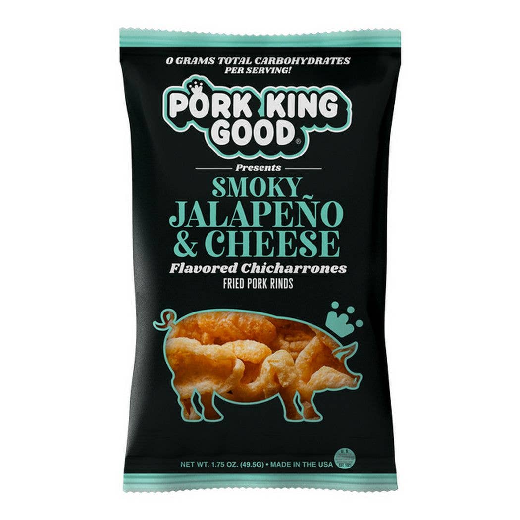 Pork King Good Smoky Jalapeno &Cheese Pork Rinds  1.75oz Bag