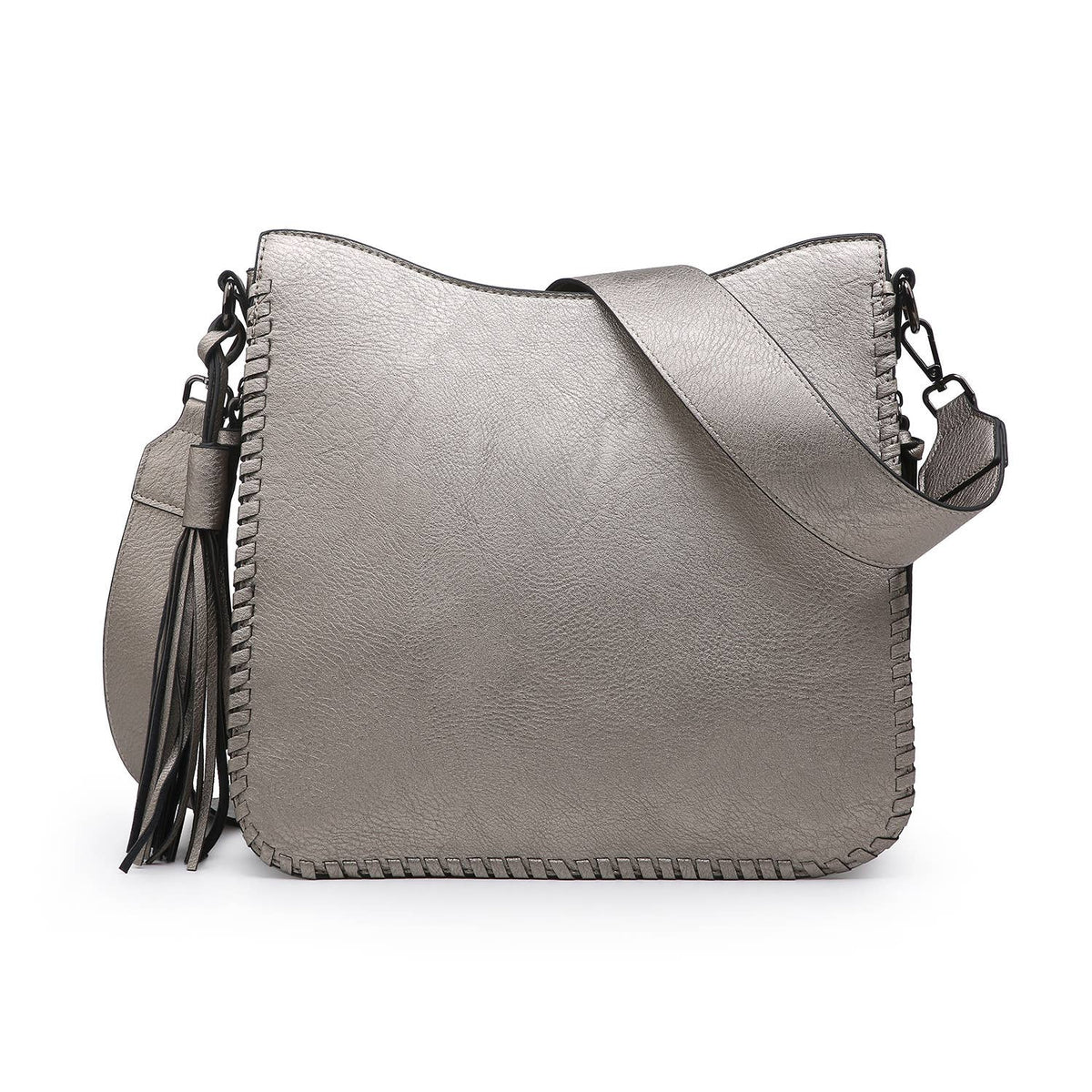 Nina Whipstitch Crossbody-Pewter