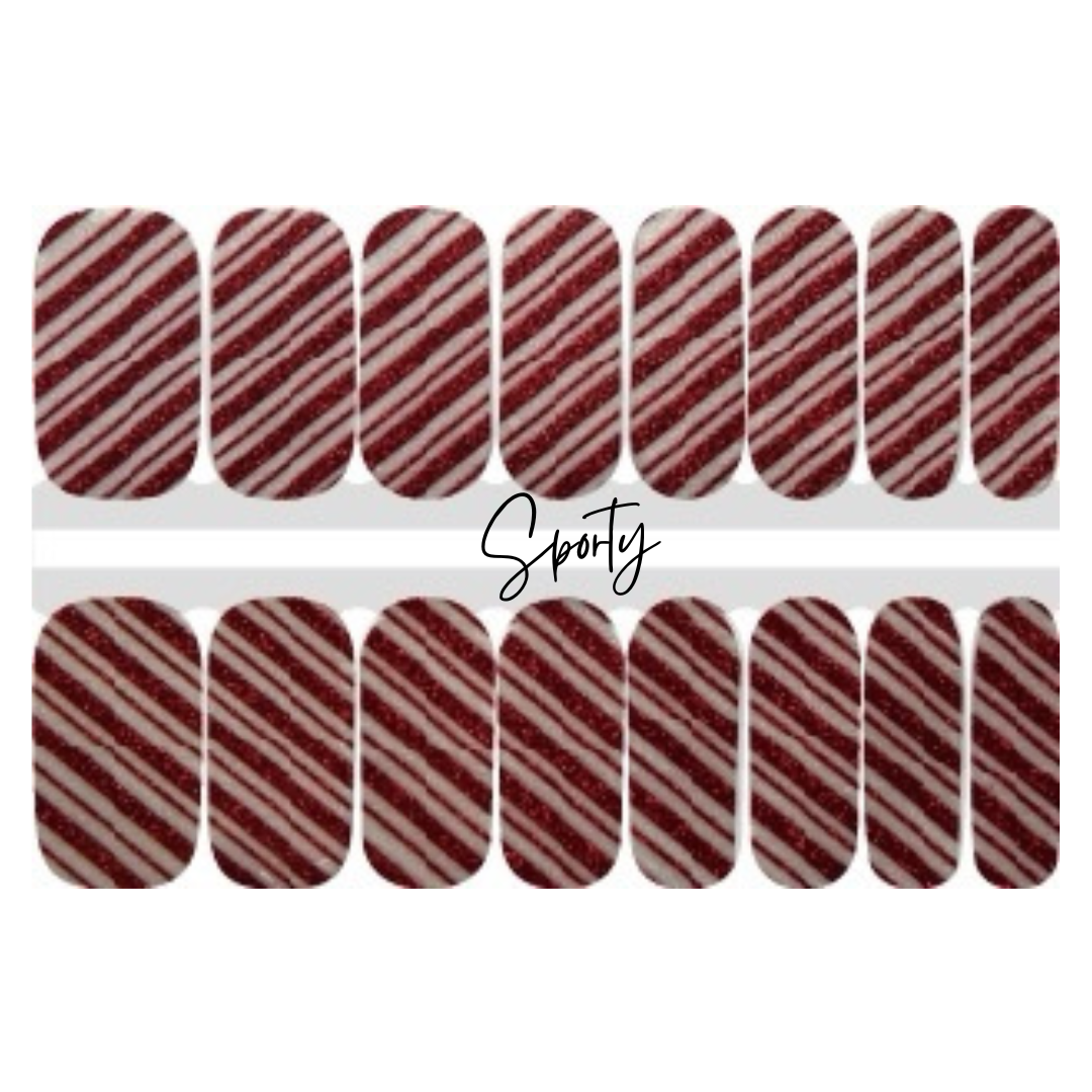 Candy Cane Nail Wrap | Candy Cane Nail Design | Holiday Nail