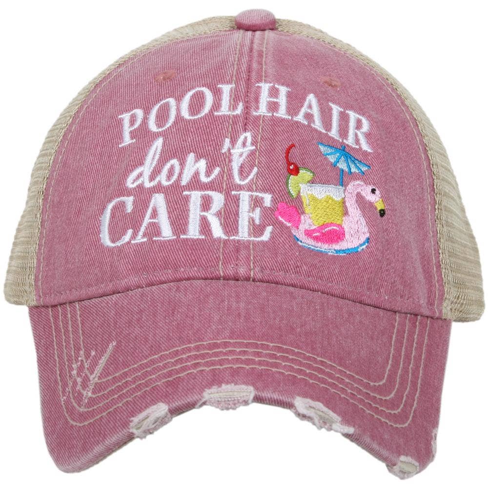 Pool Hair Don't Care SWAN FLOAT Trucker Hats