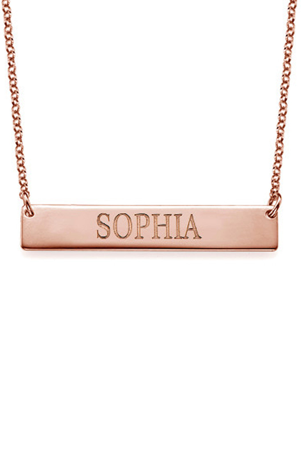 Rose Gold ID Bar Necklace