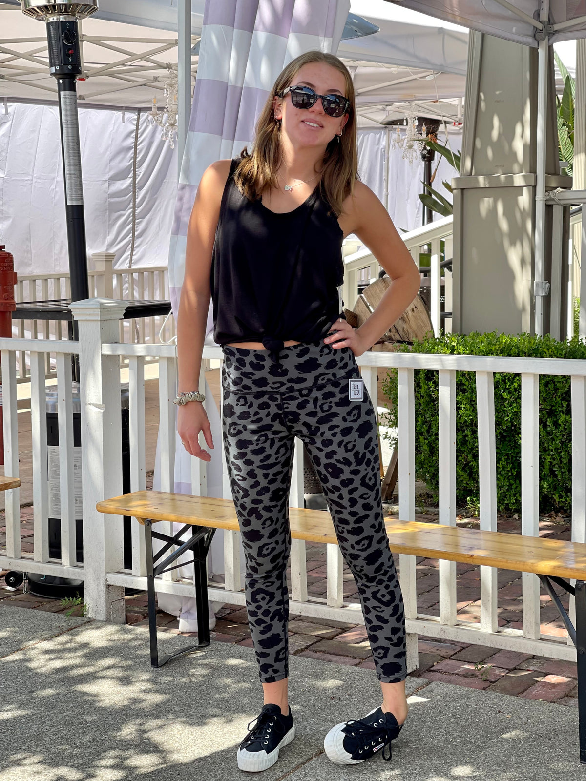 Leopard Love Leggings-Grey