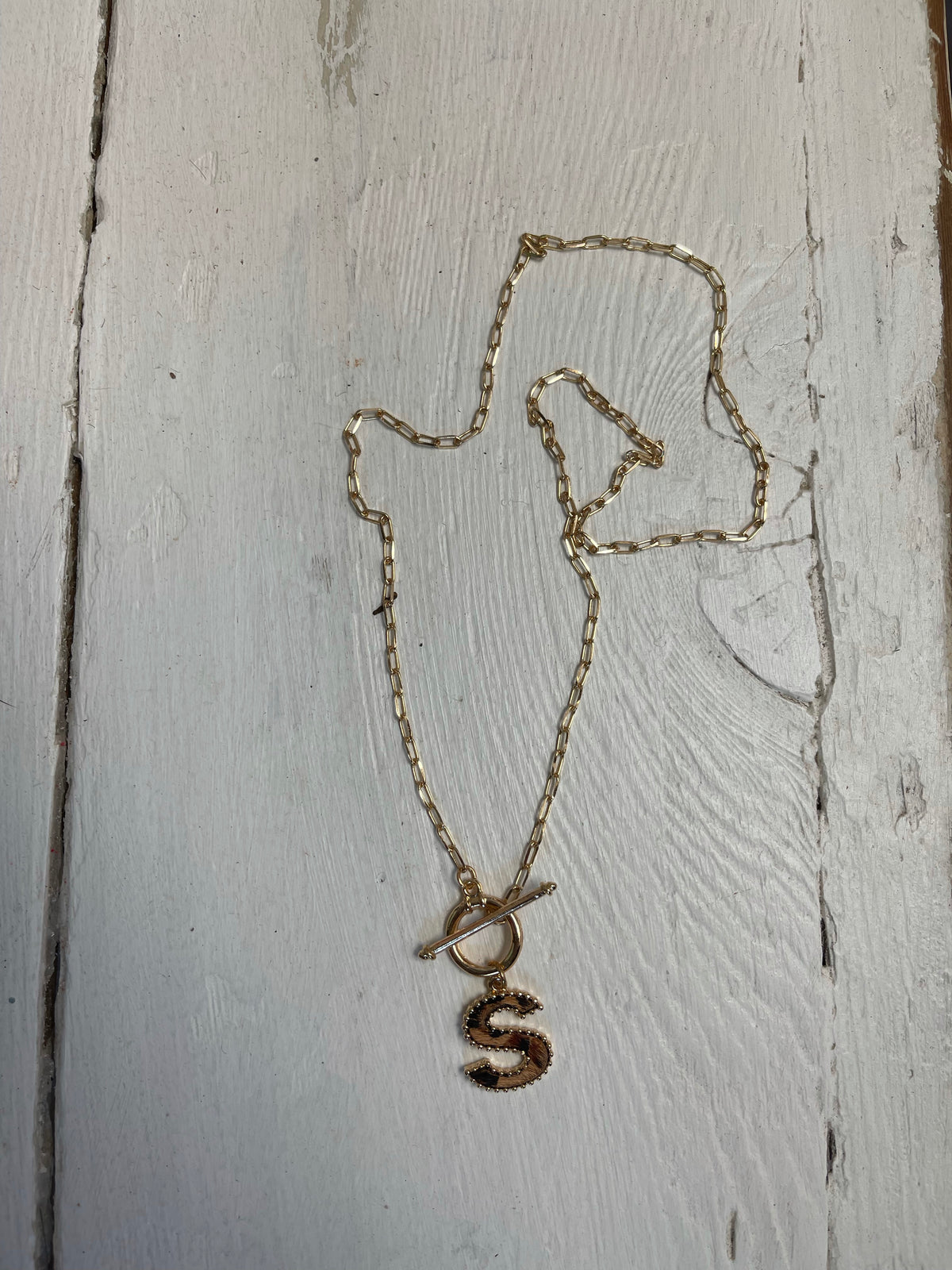 Initial Leopard Necklace