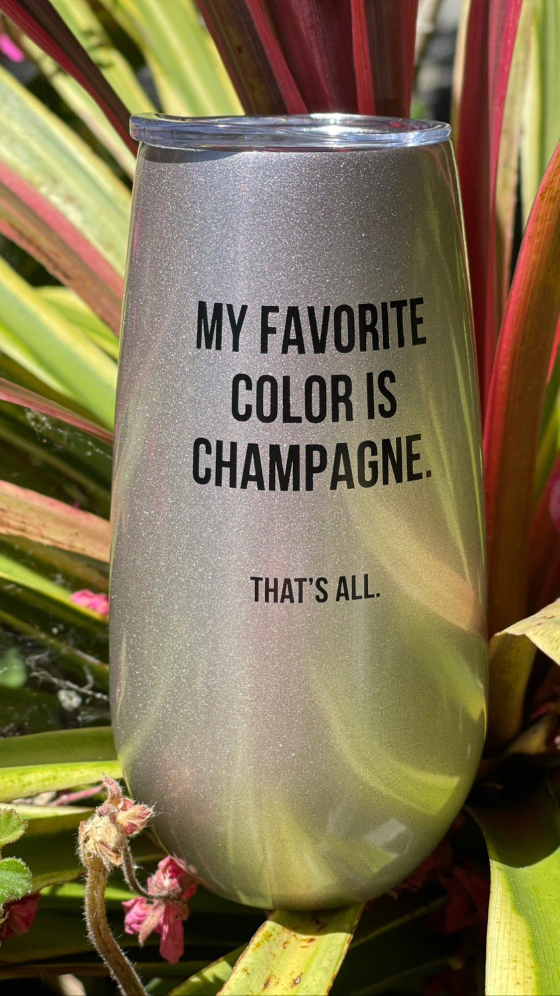 Favorite Color is Champagne Tumbler-Pink