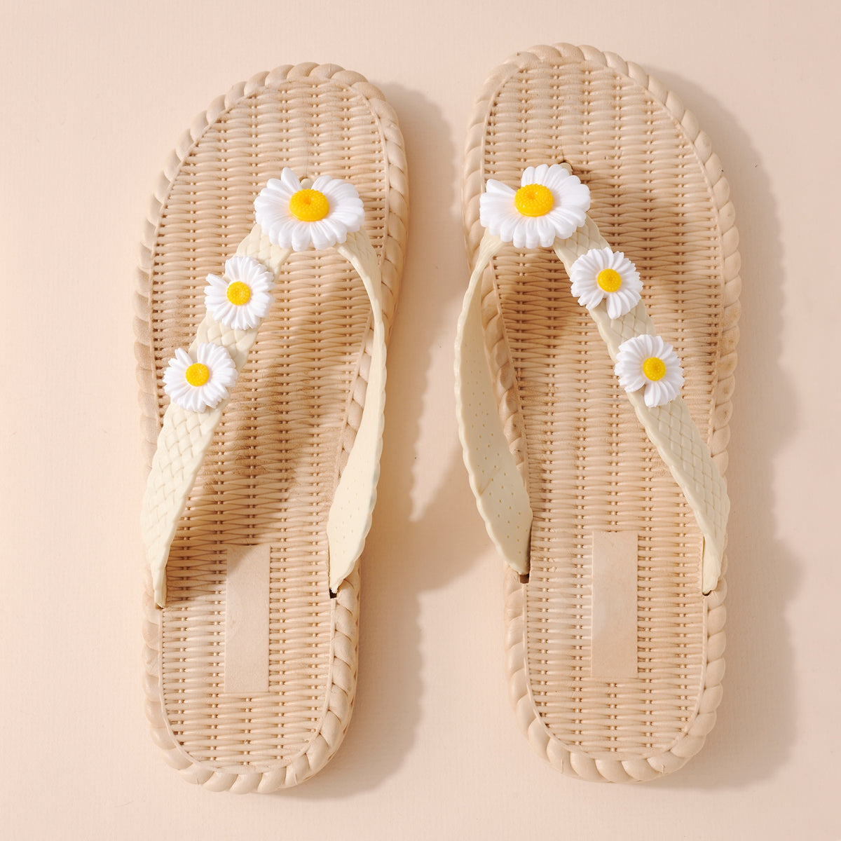 Daisy Charm Rubber Flip Flops
